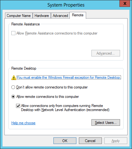 Allow Remote connection to computer
