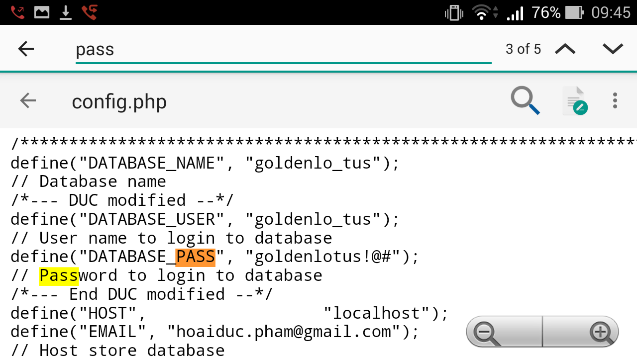 thông tin database