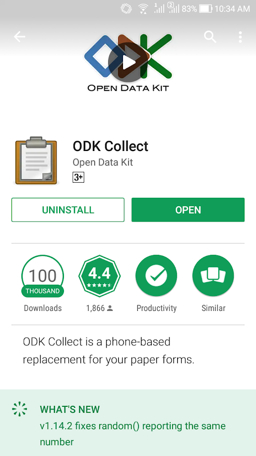 Download ODK collect từ google play