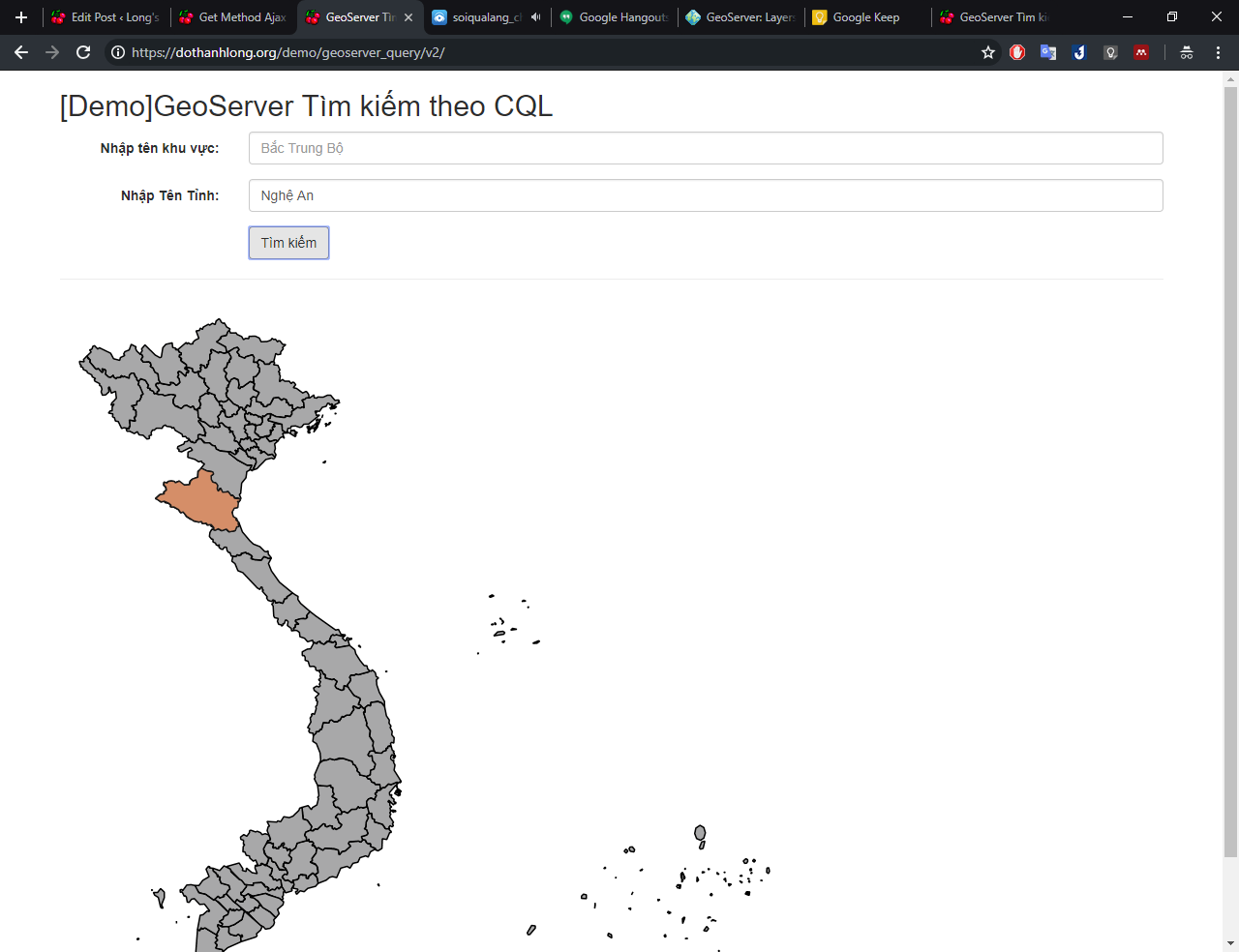 GeoServer tìm kiếm với từ khóa tỉnh Nghệ An