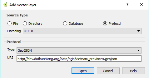 Mở dữ liệu GeoJson với QGIS 2